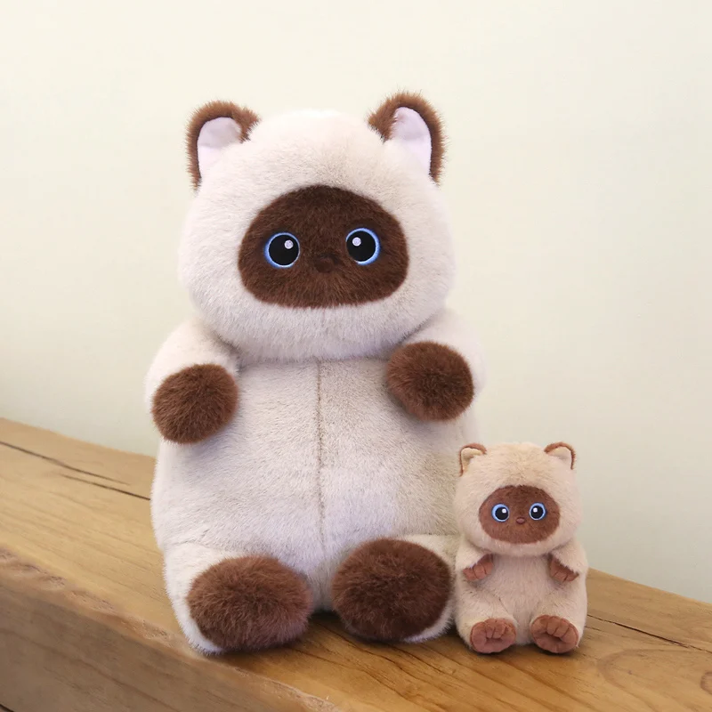 Juguetes de peluche de gato dulce adorables de 15-40cm, animales de peluche esponjosos, muñecos de gatito redondos suaves y gordos para niños y niñas, regalos para decoración del hogar