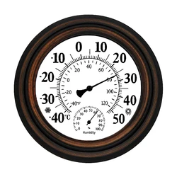 20cm Indoor Outdoor Thermometer Hygrometer Temperature Humidity Meter Wall Clock Thermometer for Patio Greenhouse Home Decor