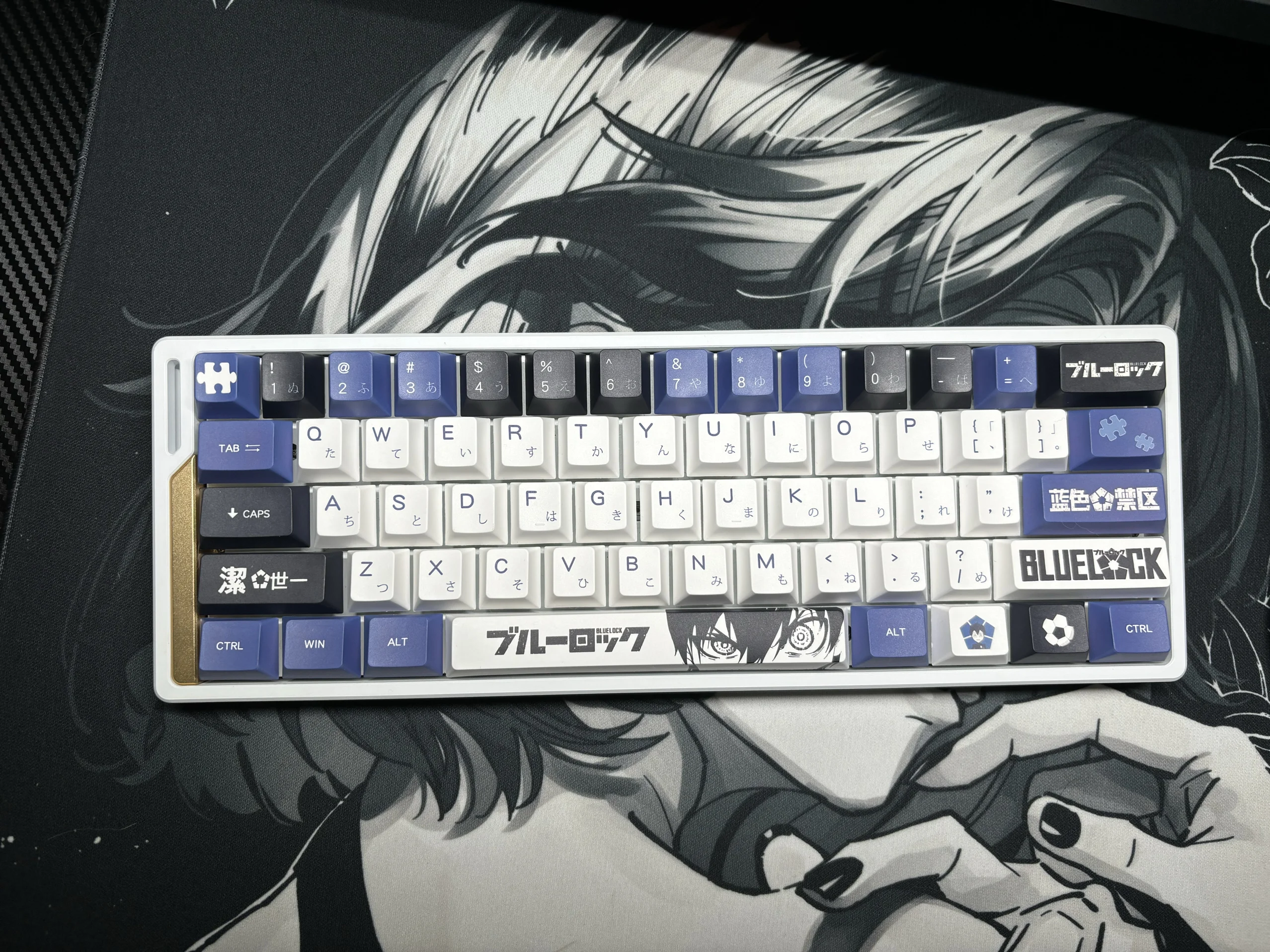 

87 Keys Cute Isagi Yoichi‌ Theme Keycaps Anime Key Cap PBT Cherry Profile Keycap Mechanical Keyboard Made68 Mad68 Wooting 60