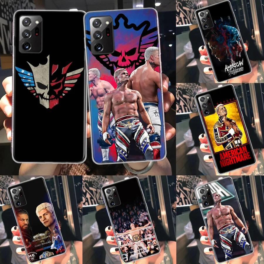 C-Cody R-Rhodes Phone Case For Galaxy Samsung S22 Plus S21 Ultra Clear S20 S23 S24 FE S10 S10E S9 S8 Cover Pattern Capa Soft TPU