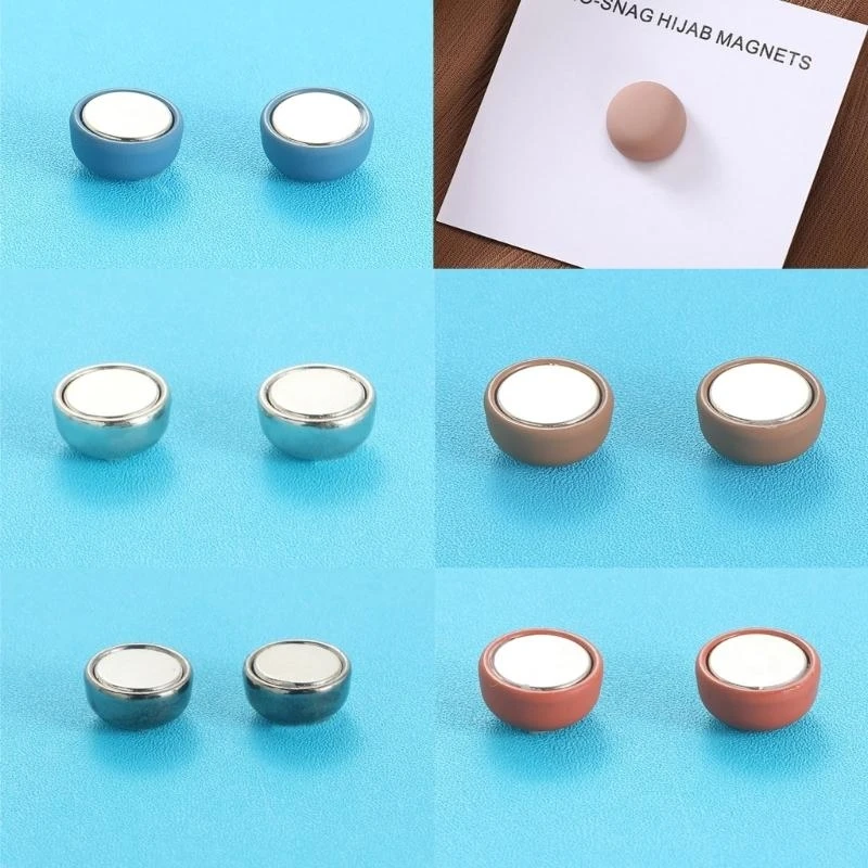 6 أزواج السحابات الحجاب مغناطيسي حجاب وشاح الأزرار المغناطيسية الحجاب مغناطيس طوق