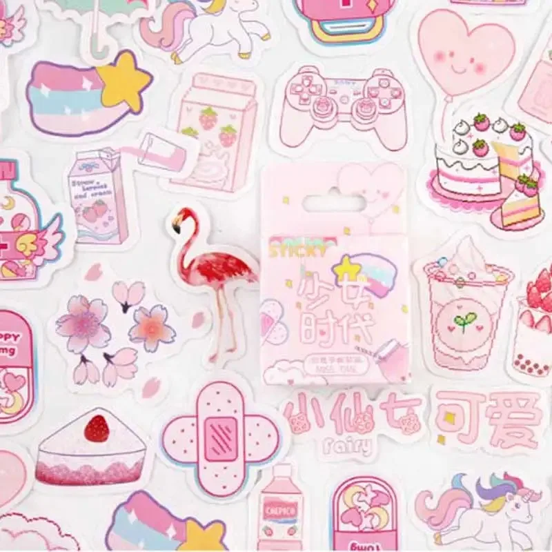 ملصقات قرطاسية نباتية لطيفة 45 ملصقات طعام لطيفة ملصقات ورقية لاصقة للأطفال ألبومات يوميات قصاصات ذاتية الصنع #3