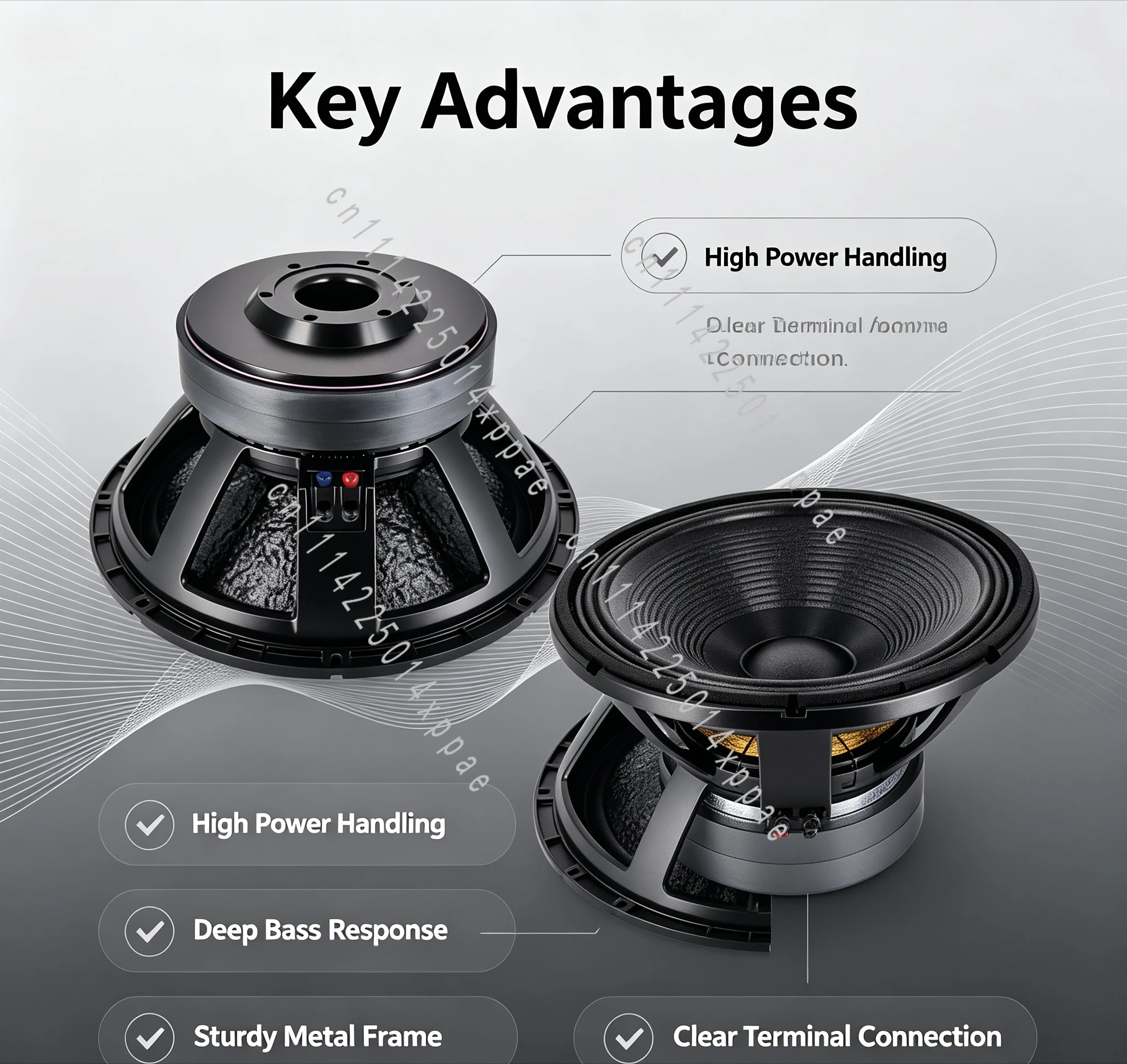 Dual Magnet 4.5 Inch Voice Coil High Power Bass Audio Speaker L18X452 CF18805 18 Inch Active Stage Subwoofer 2000W