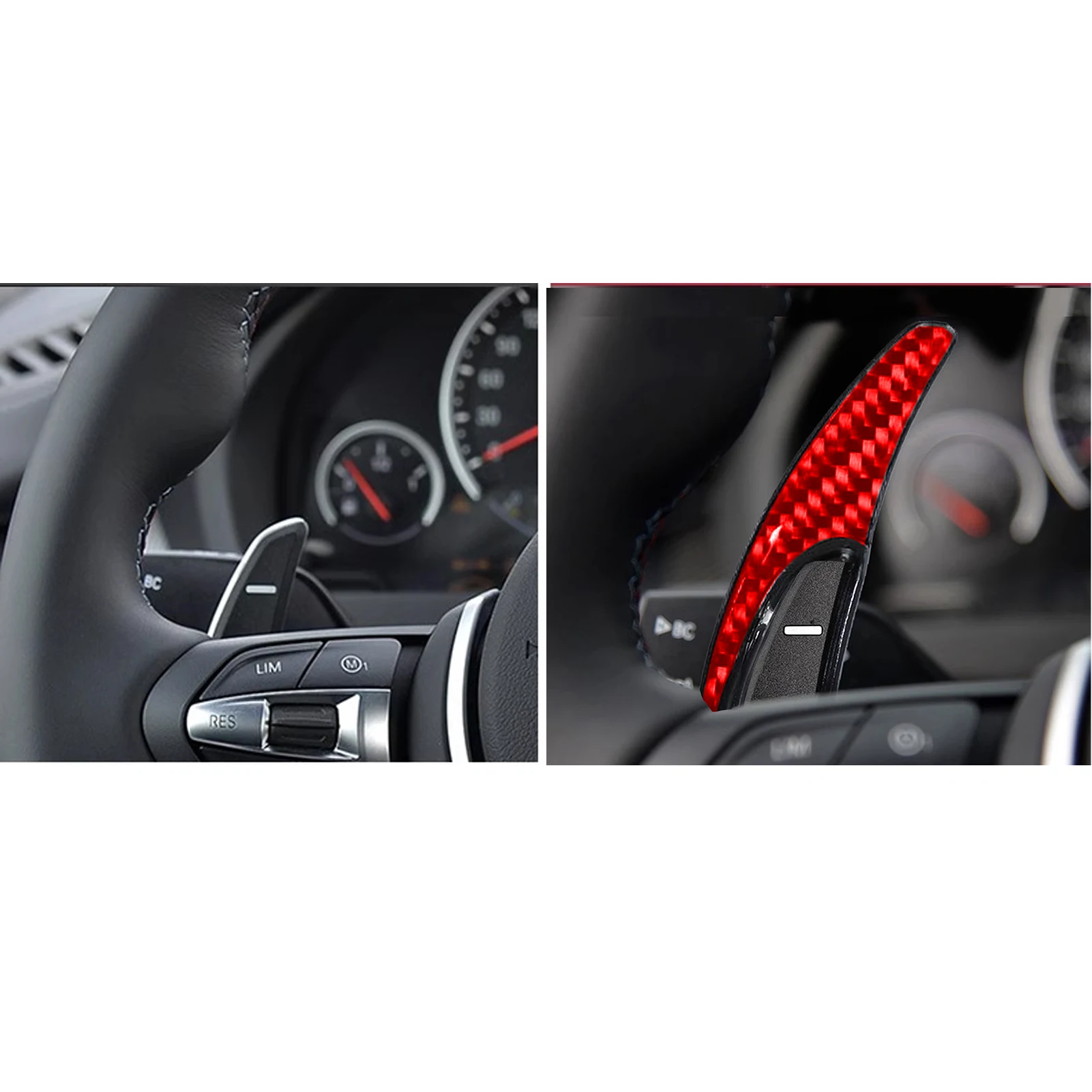 2Pcs Car-styling Cabon Fiber Wheel Paddle Shifter Gear Shift Shifter Extension For BMW M2 M3 M4 M5 M6 X5M X6M Car Interior