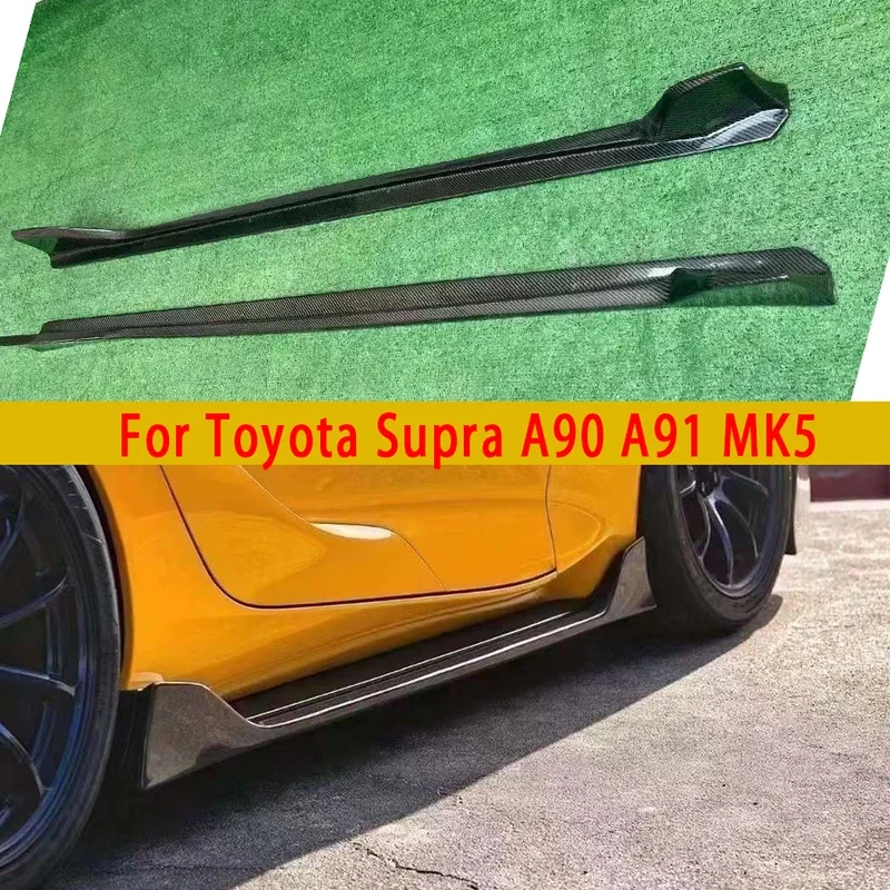 For Toyota Supra GR A90 A91 MK5 Carbon Fiber Side Skirt Splitters Cupwings Winglets Canards Apron Bumper Side Skirts body kit