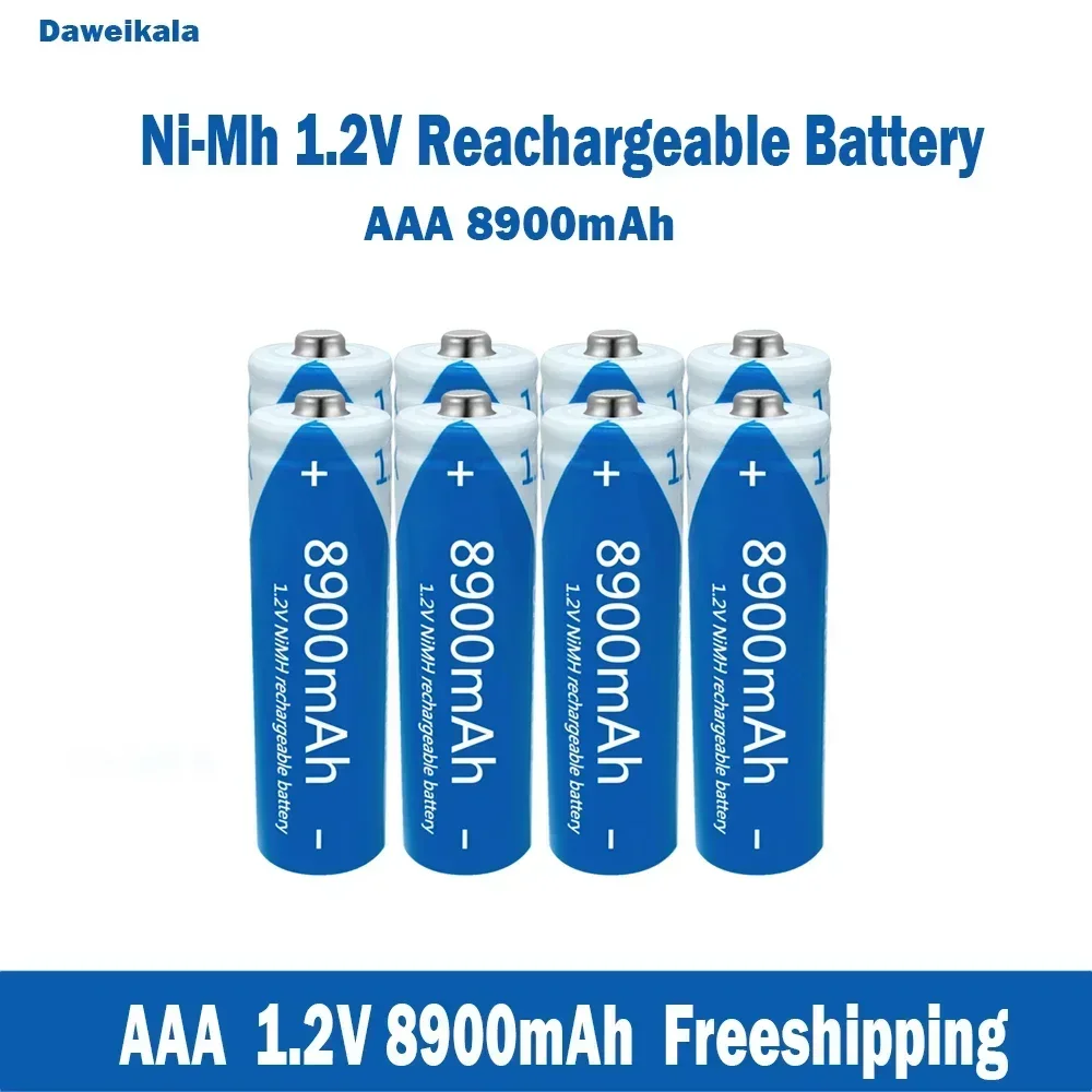 Wholesale nickel hydrogen AAA 1.2V rechargeable batteries, large capacity 8900mAh KTV microphones and toy batteries