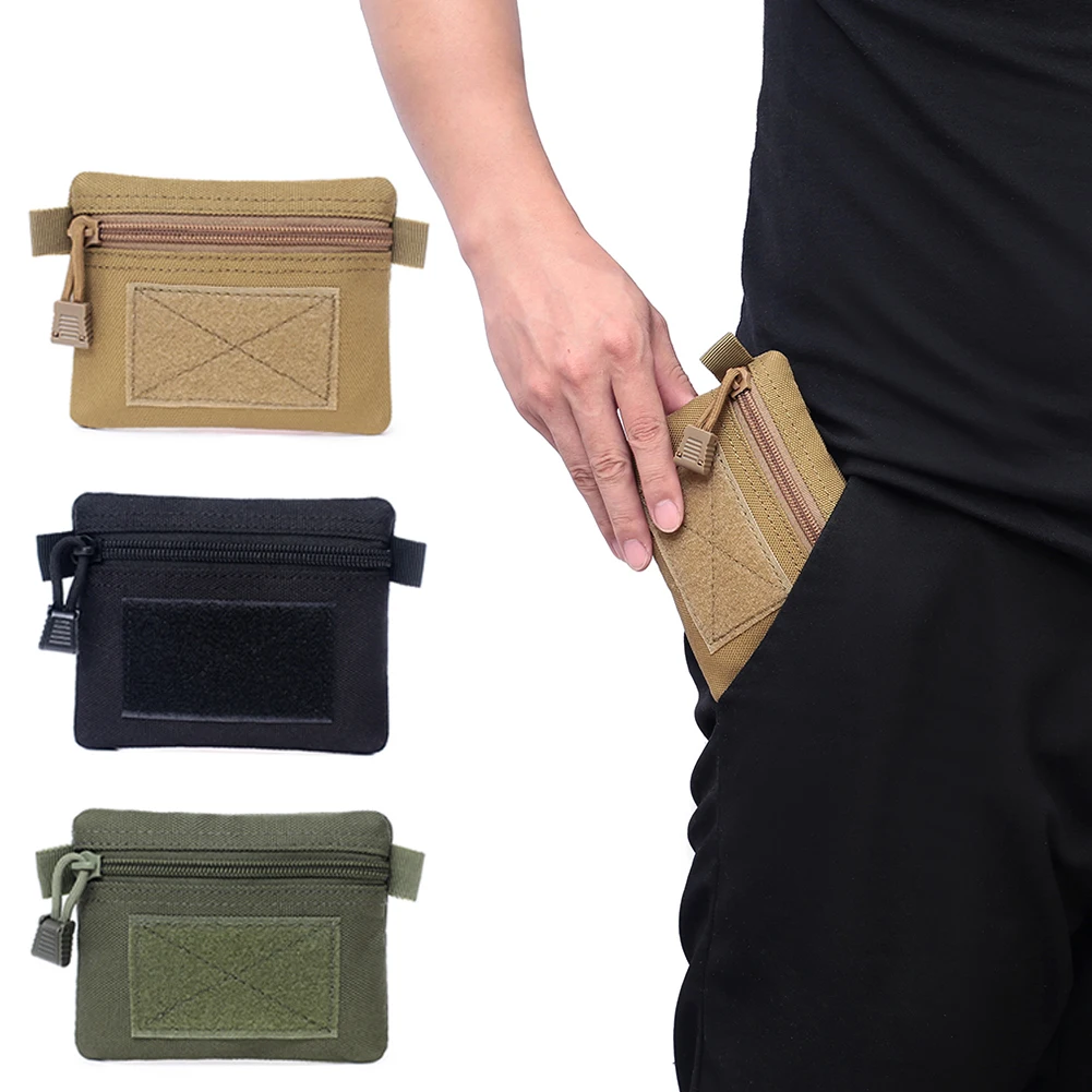 Portamonete Portamonete da campeggio esterno resistente all'usura Portafoglio Molle EDC Marsupio da viaggio portatile impermeabile con cerniera
