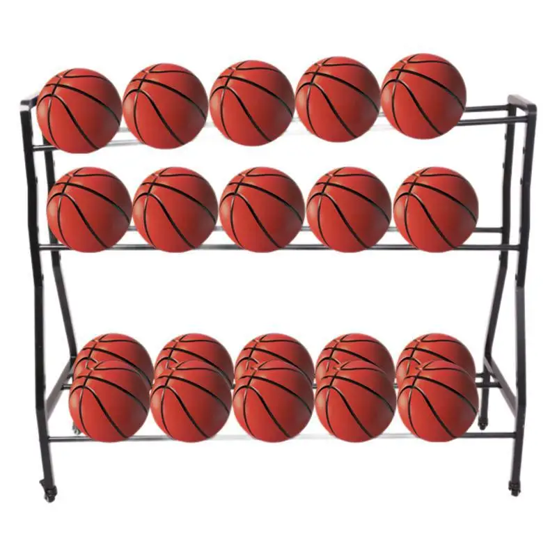 

Basketball 3-pointer shooting training Ball rack Football Volleyball Kindergarten School training camp Double row mobile cart