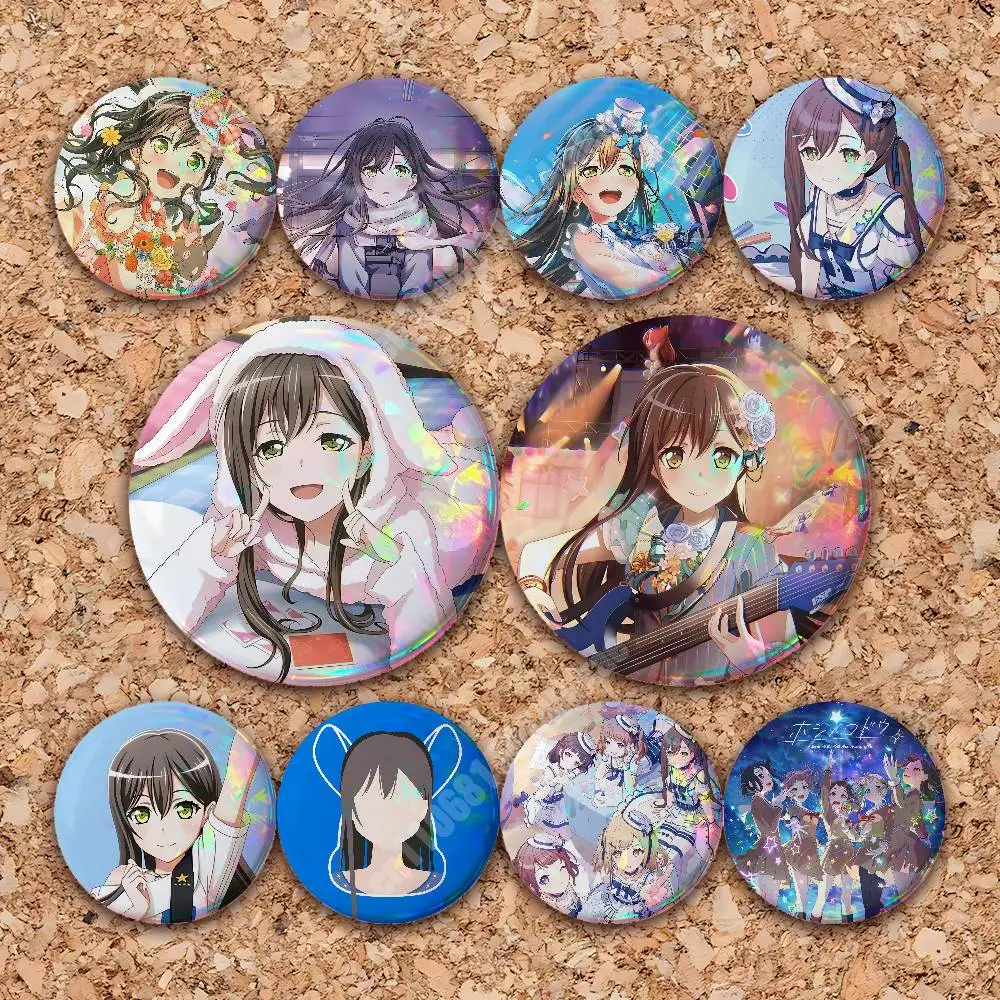 

BanG Dream Tae Hanazono Band Girls Button Badge 2PC Sets for Bags & Clothes & Accessories Metal Pin Stylish Decoration