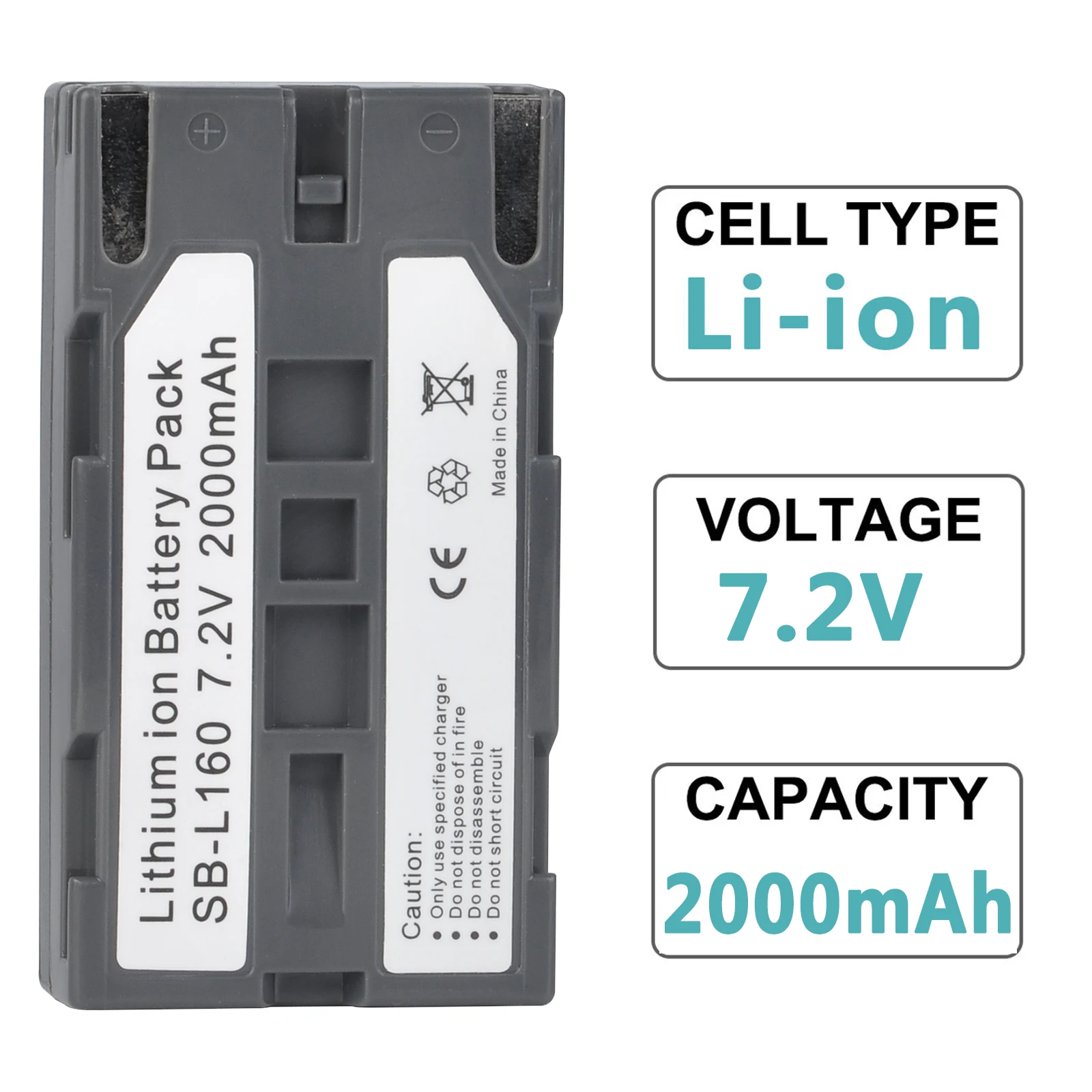 2000mAh SB-L160 SB-L320 SB-L480 Battery for SAMSUNG SC-L520 SC-L530 SC-L550, for Mileseey Laser Level FL-260 FL-150