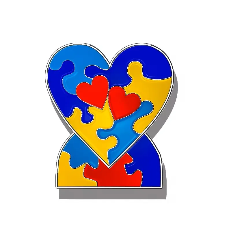 New Design autism aids breast prostate cancer awareness uk lapel pins ribbon bulk piece lapel pin in shape of puzzle