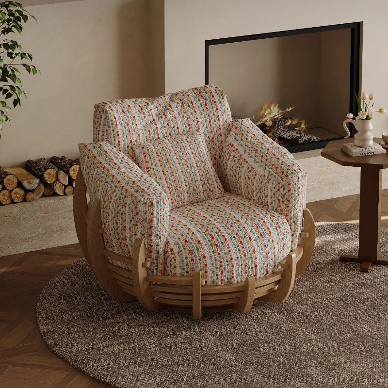 

Sofa chair removable and washable, single leisure swivel chair