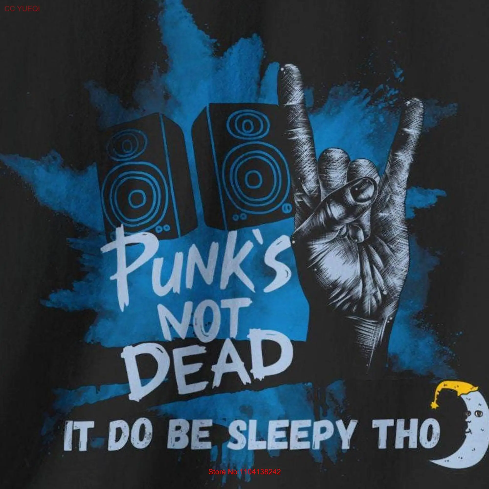 T Shirt punk punks no dead rock n roll funny music tee retro for musician gift guitar long or short sleeves