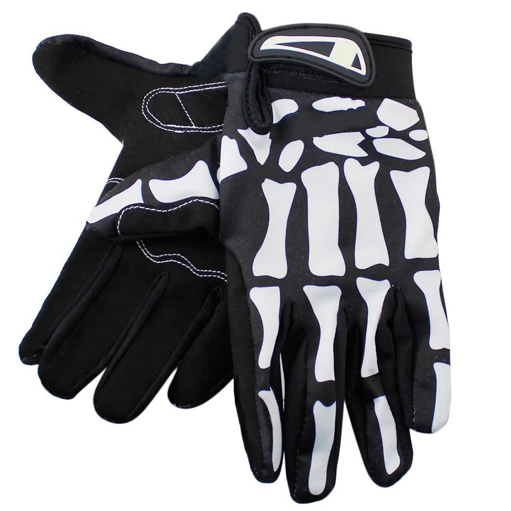 

F7507 Pattern Full Finger Cycling Gloves Black+White Xl Bike Sports Gloves Rubber Palm Ventilated Anti Slip For