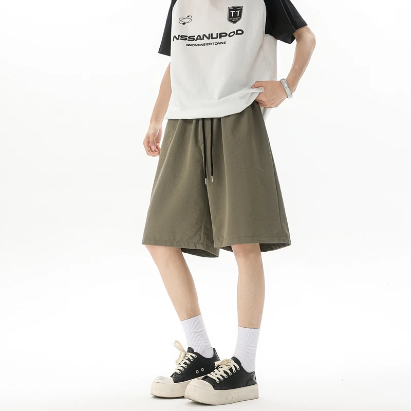 

M-XXXXXXL мужские охлаждающие шорты из ледяного шелка больших размеров, дышащие однотонные 5-дюймовые повседневные пляжные брюки для летней удобной одежды 8XL