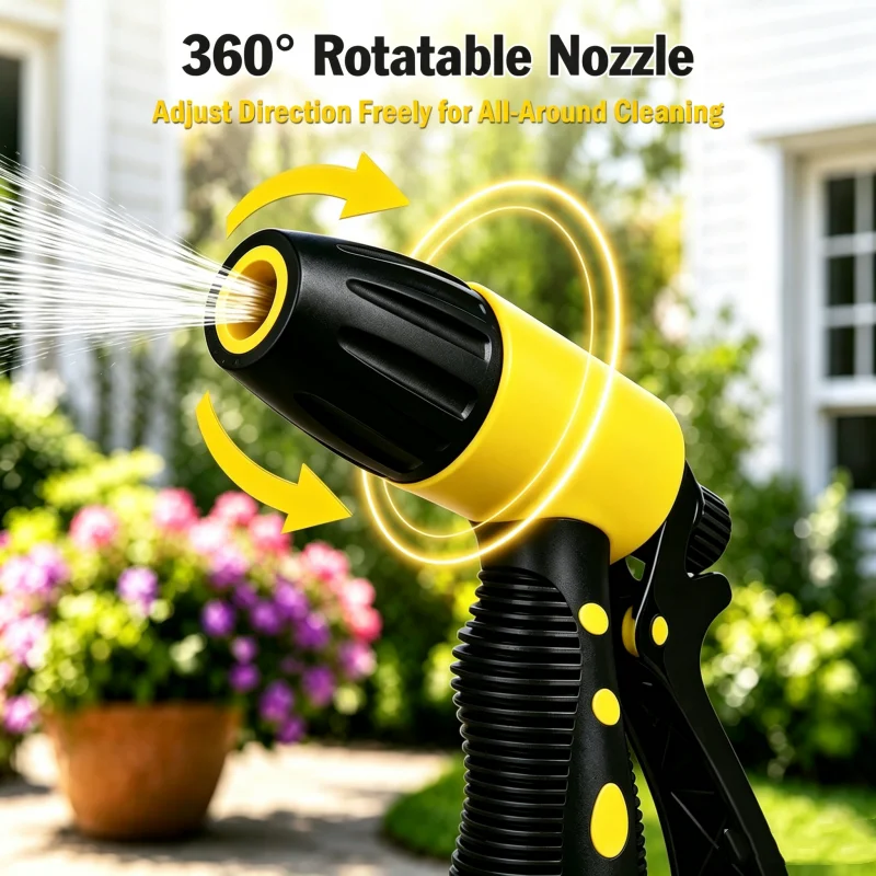 Functional Garden Hose Nozzle High Pressure Garden Water Gun Car Washing Yard Adjustable Water Sprayer Garden Irrigation Tools