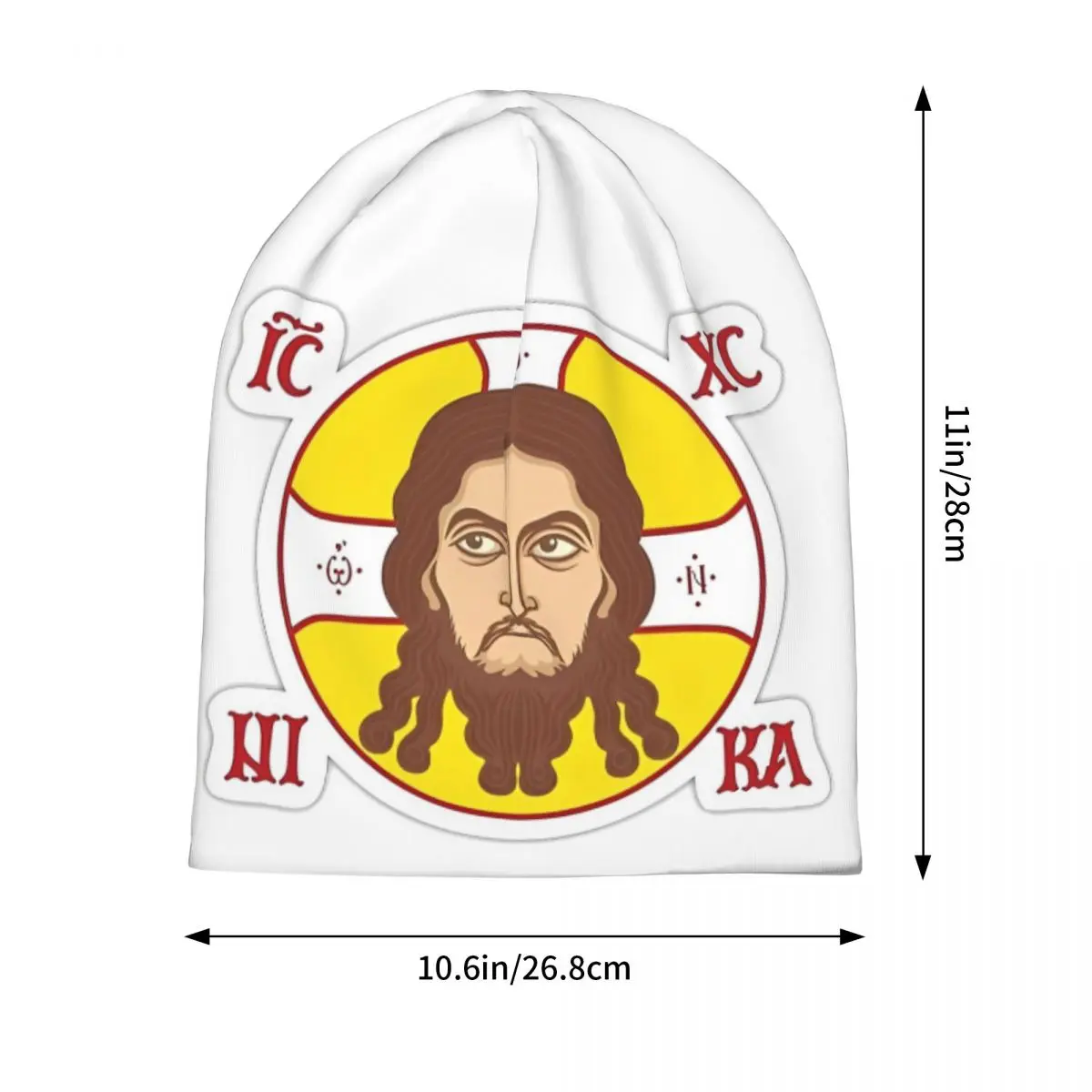 Orthodox Flag With Jesus Christ Face Bonnet Hat Hip Hop Outdoor Skullies Beanies Hats Men's Women's Warm Multifunction Caps