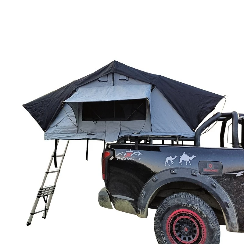 

Outdoor camping automatic gray soft roof tent extended speed drive roof tent
