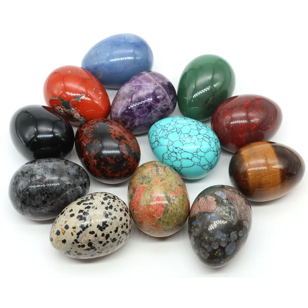 30x40mm Yoni Egg Natural Stone Amethyst Quartz Massage Gemstone Energy Mineral Specimen Reiki Healing Yoga Home Decoration Gift