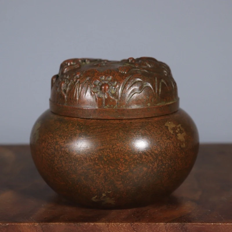 Pure copper Suzhou-style gold-splattered , collectible bronzeware, agarwood and sandalwood burner, incense