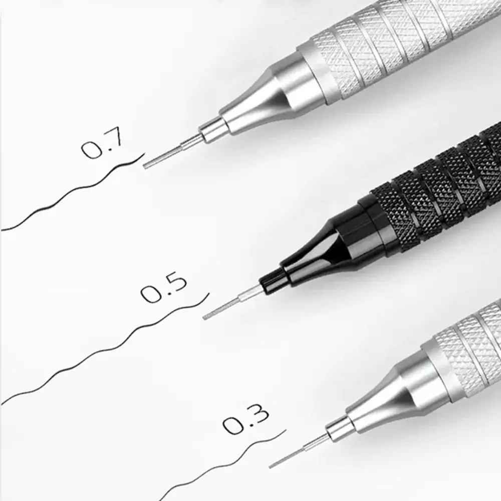 Low Gravity Mechanical Pencil 0.3/0.5/0.7/0.9/2.0mm Stationery Automatic Pencil Metal Movable Pencil Sketch Comics Design