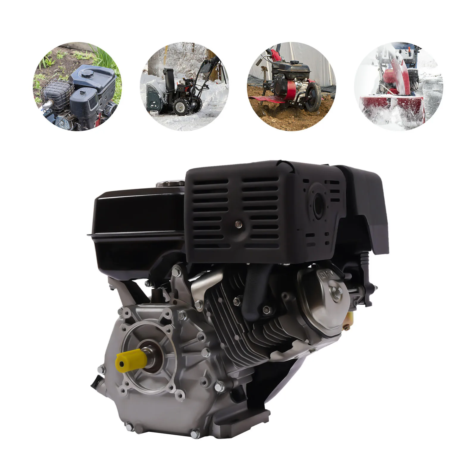 Gasoline Engine Recoil Start Go Kart Motor Stable Running 4-Stroke 420cc 15HP OHV Horizontal Shaft Gas Engine Strong Power