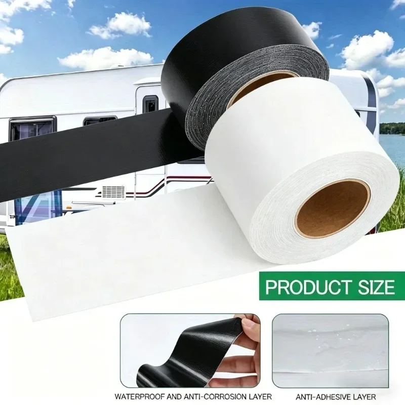 2 Rolls RV Roof Repair Tape  , Waterproof Leak Seal Tape, Strong Adhesive Adhesive Tape for Camping Truck