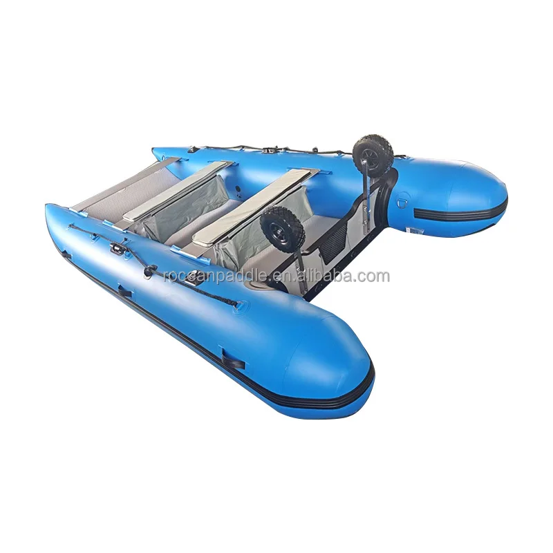 

Lightweight 380CM Inflatable Fishing Catamarans / High Speed Racing Boats With Drop Stitch Floor