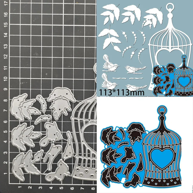 Bird Cage Metal Cutting Dies Stencil Scrapbook Diy Album Stamp Paper Card Embossing Decor Craft Knife Mould