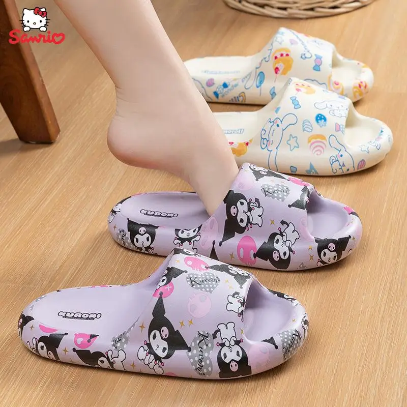 

Kids Kawaii Sanrios Slipper Cinnamoroll Kuromi My Melody Anime Cartoon Summer Thick Bottom Home Non-Slip Sandals Girls Gift