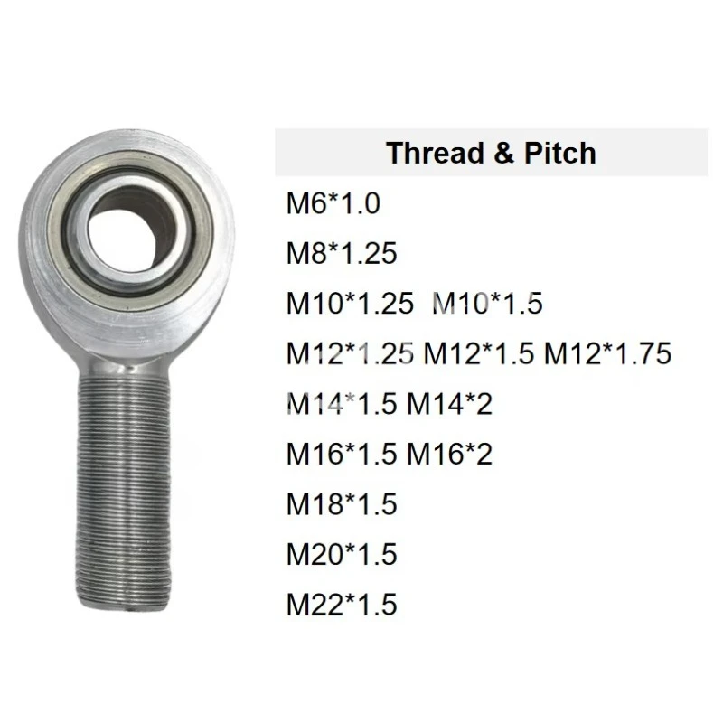 Metric Chromoly Single Ball Heim Joint Kit M16 Rod End Bearing M10 M12 M14 M18 M20 Offroad ATV UTV Repair Spare Components