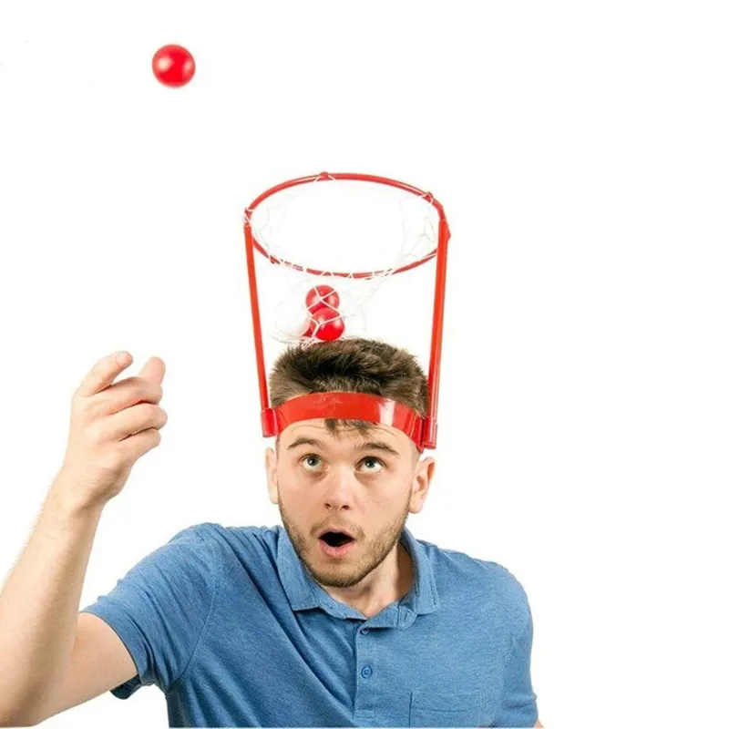 Overhead Basketball Shooting Toy Indoor And Outdoor Headband Hoop Balls Throwing Toy Multi Person Interactive Game Children Gift