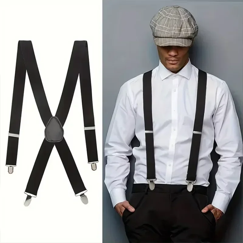 Tirantes Unisex, tirantes anchos, tirantes elásticos, 4Clips, tirantes ajustables para pantalones, tirantes para hombre, tirantes para personas mayores