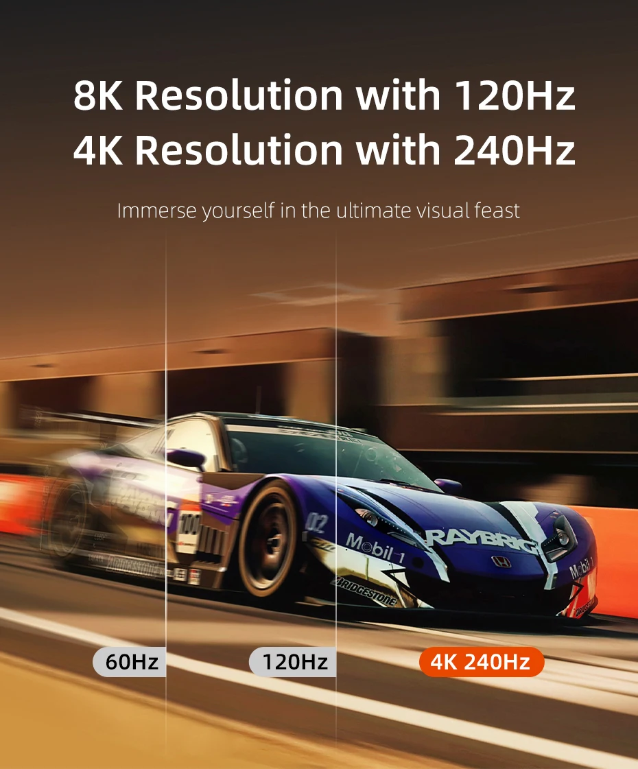 CABLETIME 16K DisplayPort-Kabel DP 2.1 8K@120Hz 4K@240Hz 80 Gbit/s HDR-Video-Audiokabel für HDTV-Kamera-Projektor PC-Display-Port – Detail 4