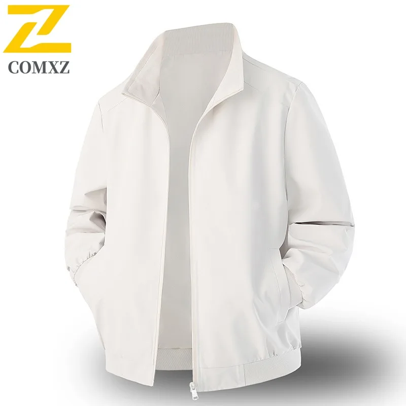 

COMXZ офисная мужская куртка, удобное легкое пальто, дизайн с воротником-стойкой премиум-класса, легкая осенняя ветровка для путешествий