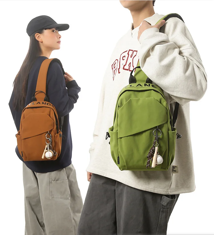 

Casual Sling Bag for Women Men Lightweight Crossbody Shoulder bag, Minimalist Chest BAG, Solid Color for Travel Campus Daily Use