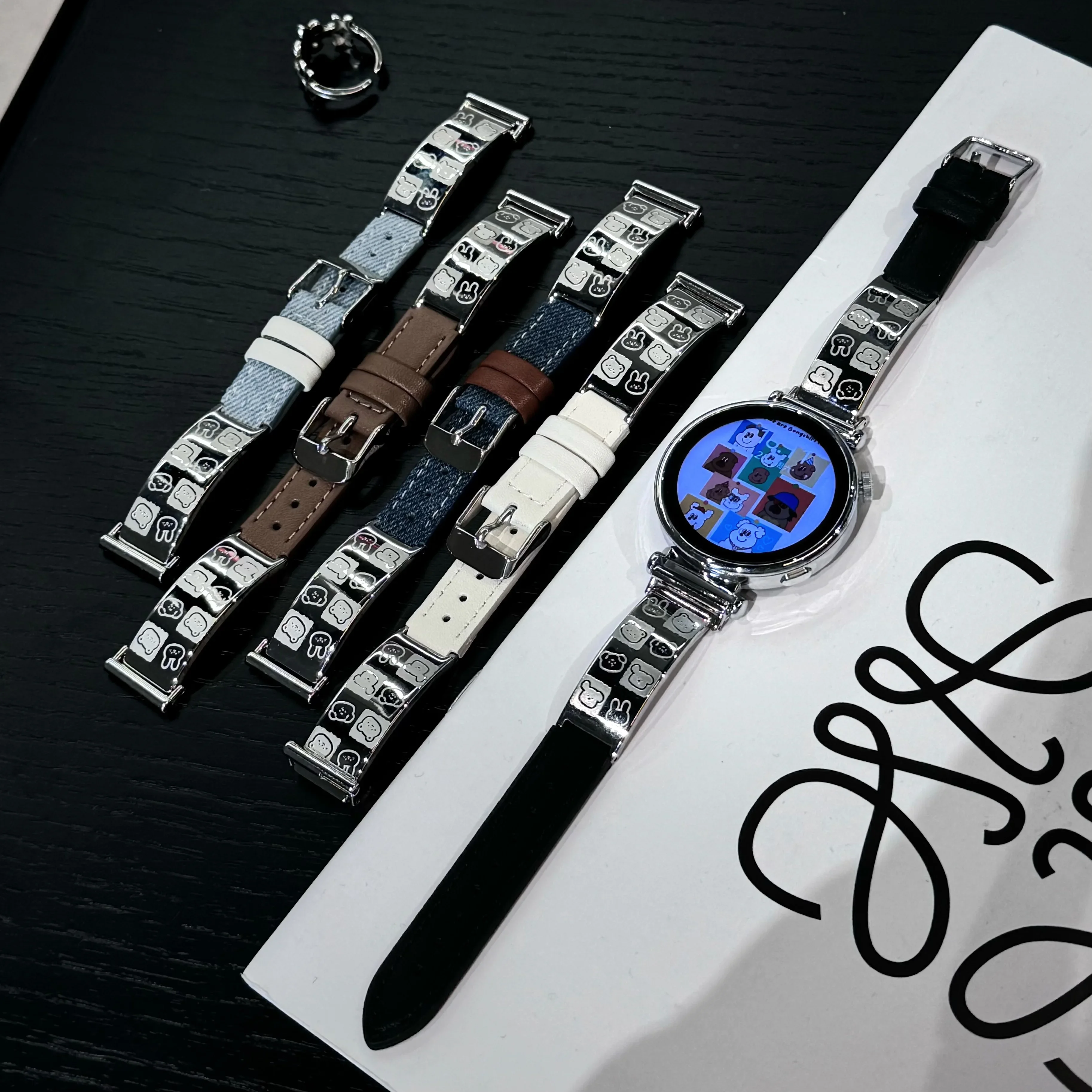 

18mm 20mm 22mm Vintage Retro Denim Canvas Watch Strap for Samsung Galaxy Watch 7 6 5 4 40mm 44mm Active 2 Huawei Watch GT 5 4 3