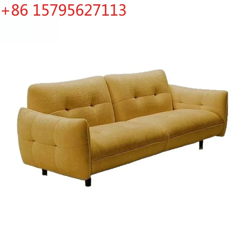

Maipeng Sofa Vintage Yellow Light French Cream-Style Fabric Living Room Sofa