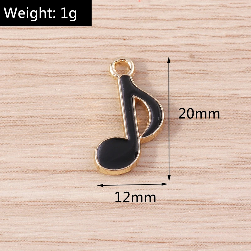 10pcs 12x20mm Cute Enamel Musical Note Charms for Making DIY Drop Earrings Pendants Necklaces Handamde Bracelet Jewelry Findings