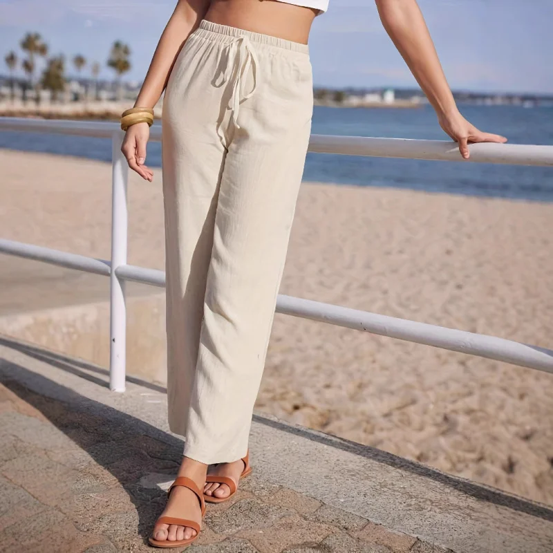 New High-End Slimming Women's Pants Versatile Straight-Leg Loose Summer Casual Pants Petite Women