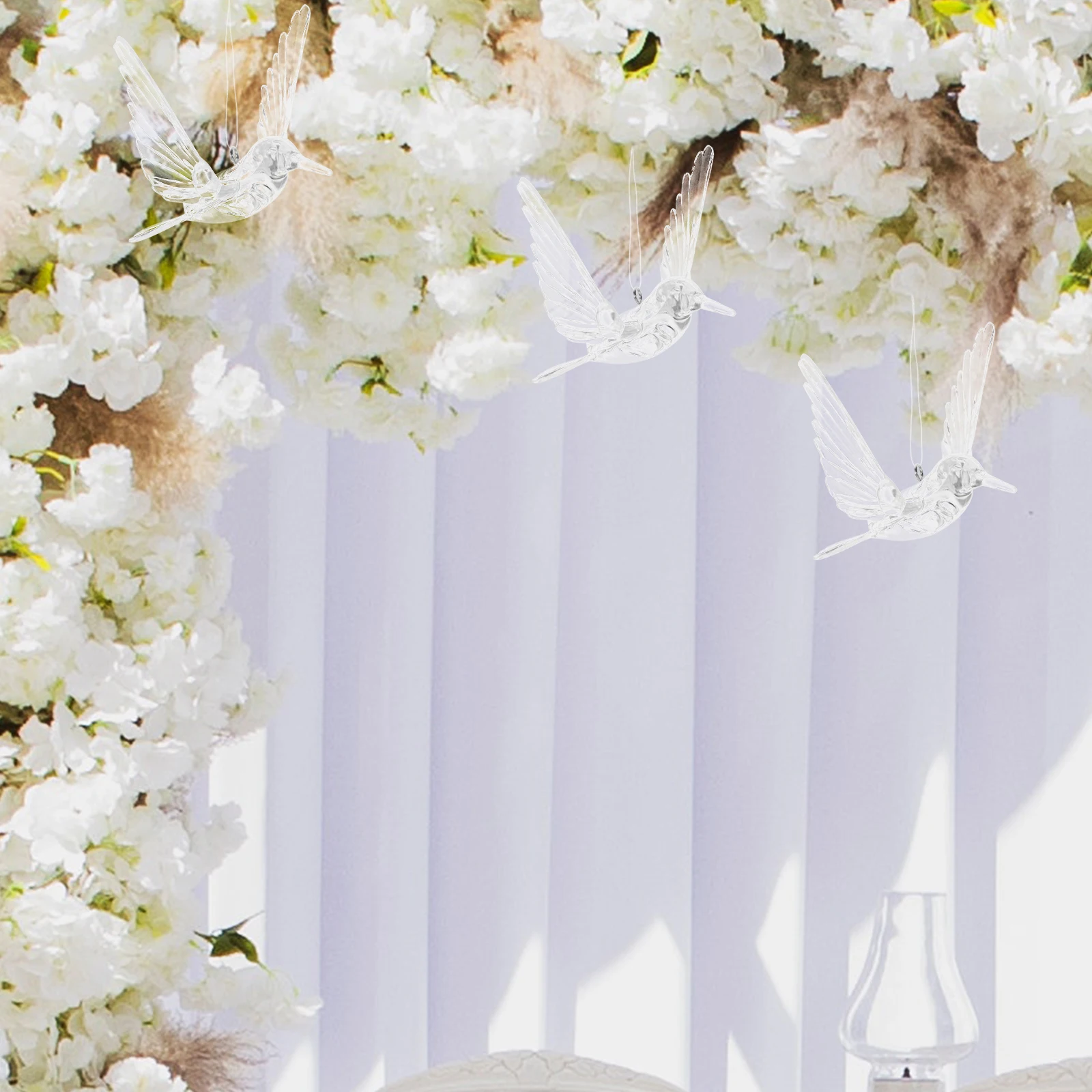 20 шт. подвесок в виде колибри из акрила для декора дома и сада