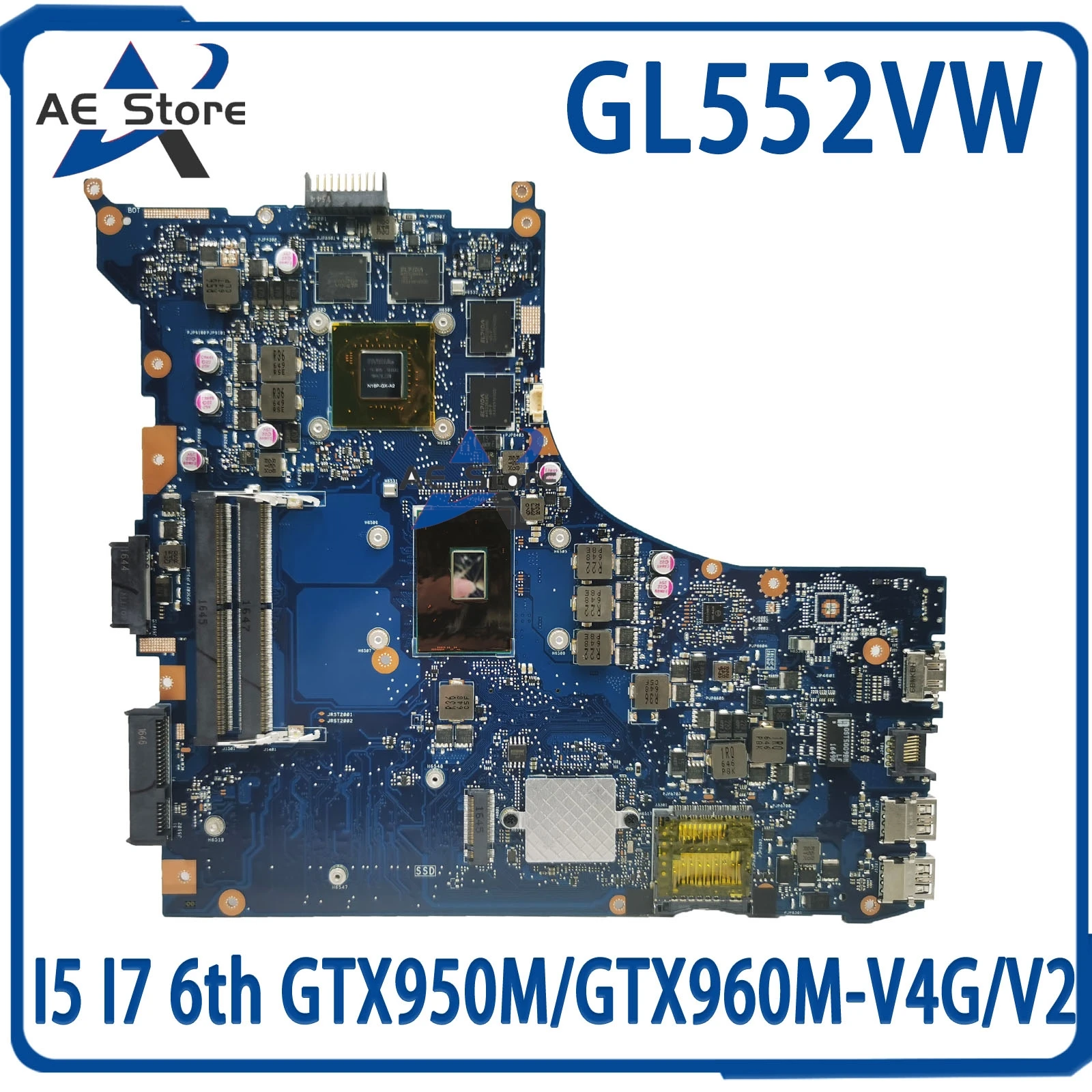 Mainboard FX51V For ASUS GL552VX GL552VW GL552V ZX50V G552V GL552VXK Laptop Motherboard I5 I7 6th GTX950M/GTX960M-V4G/V2G