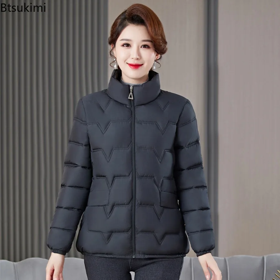 Women Cotton-padded Jacket Short Coat Winter Stand-up Collar Light Down Cotton Coats Female Parka Thicken Warm Top Slim Overcoat