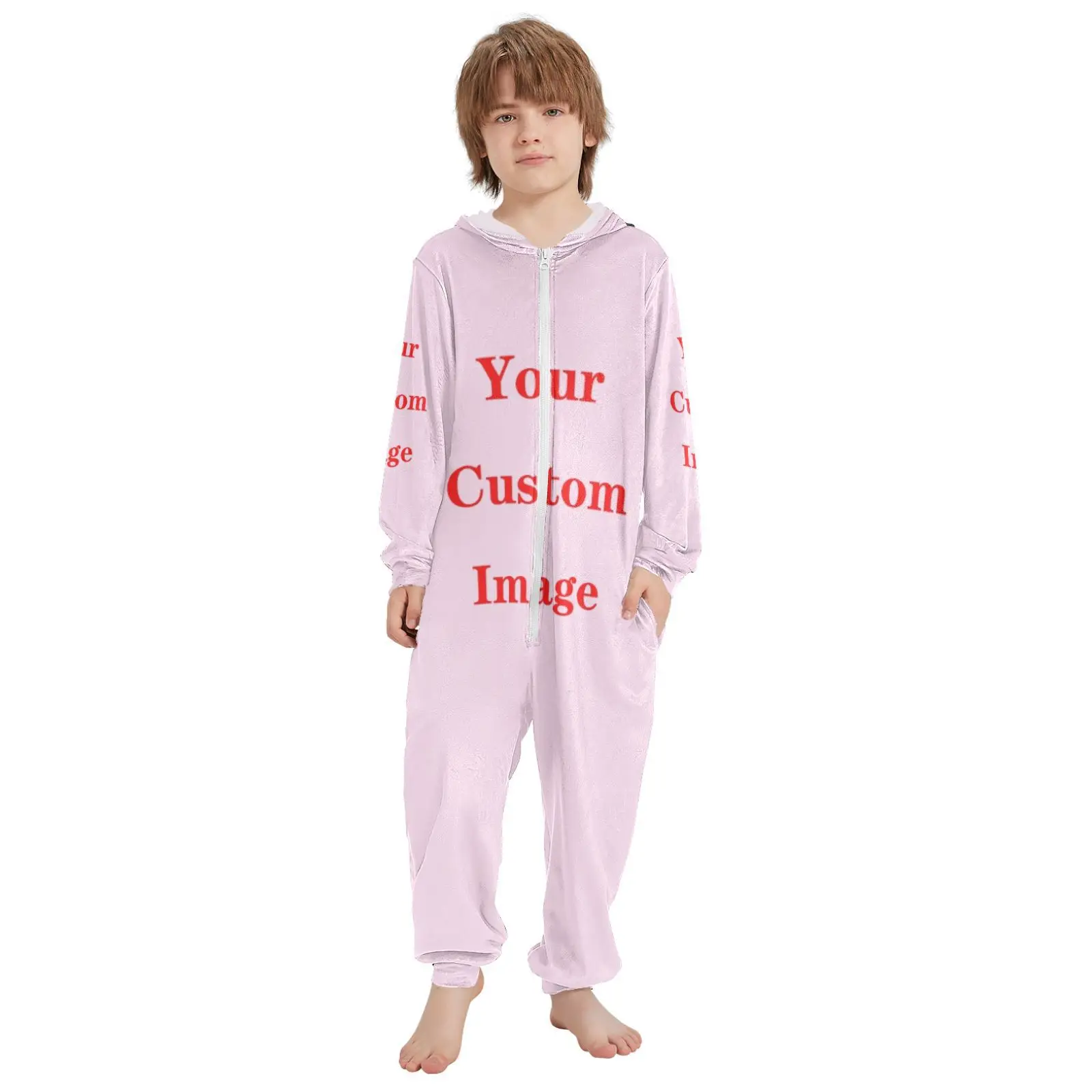 Children's one-piece pajamas Boys Girls Winter Warm Pajamas Onesie Kids Pijamas Blanket Sleeper Children's Sleepwear Customized