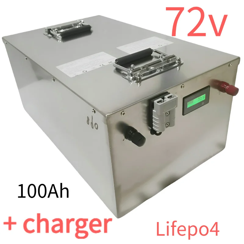 Brand high quality 72V 100Ah LiFepo4 Battery pack with strong BMS for electric car low speed car + 87.6V 10A charger