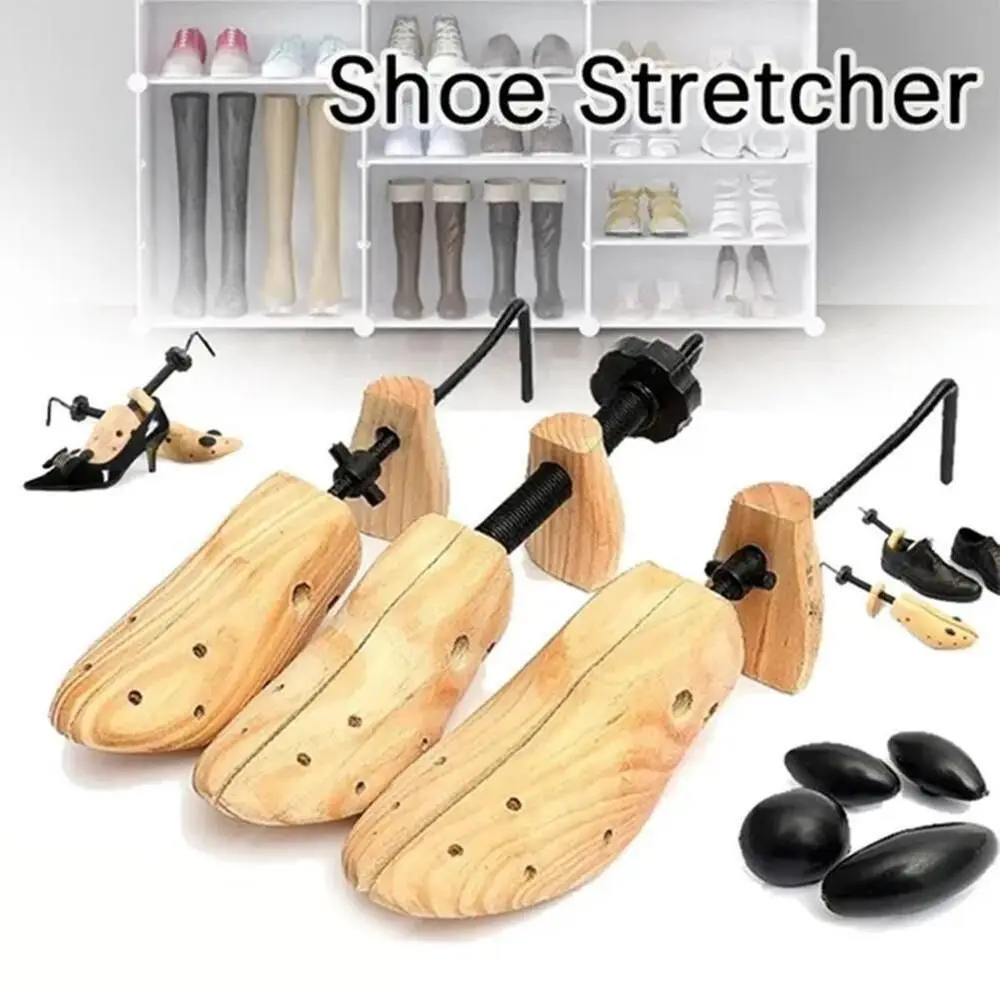 Expansor de zapatos ajustable de 2 vías para hombre y mujer, perchero moldeador de árbol de alta calidad, herramientas de zapatos de madera de pino, accesorios