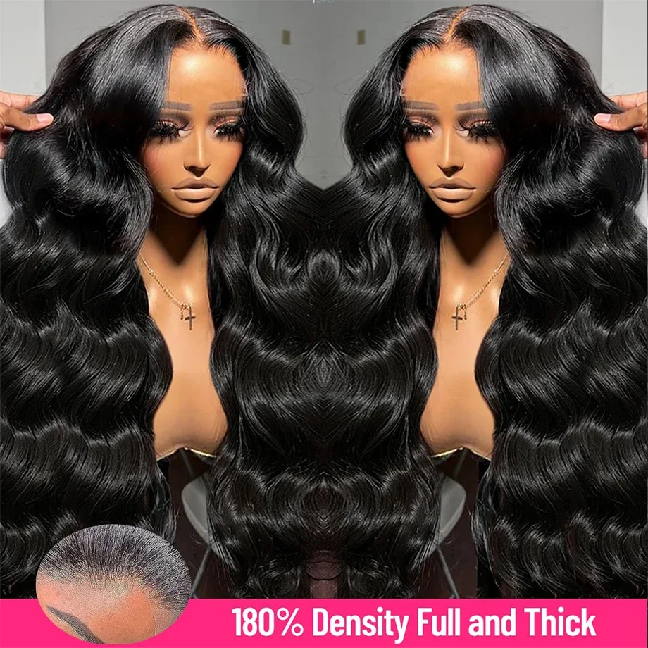 180% HD 13x6 Body Wave Lace Front Human Hair Wigs 5x5 Glueless Wig Brazilian Water Wave 13x4 Lace Frontal Wig For Women