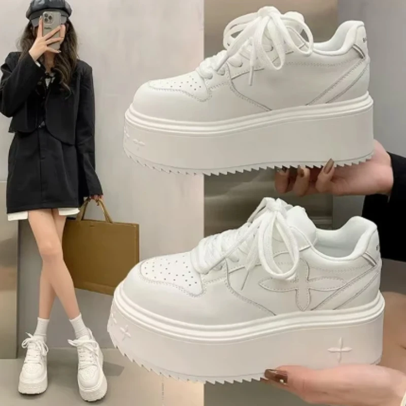 Women's Sneakers Spring Autumn Fashionable Casual Thick Soled Shoes Comfortable Height-increasing Platform Soles for Women