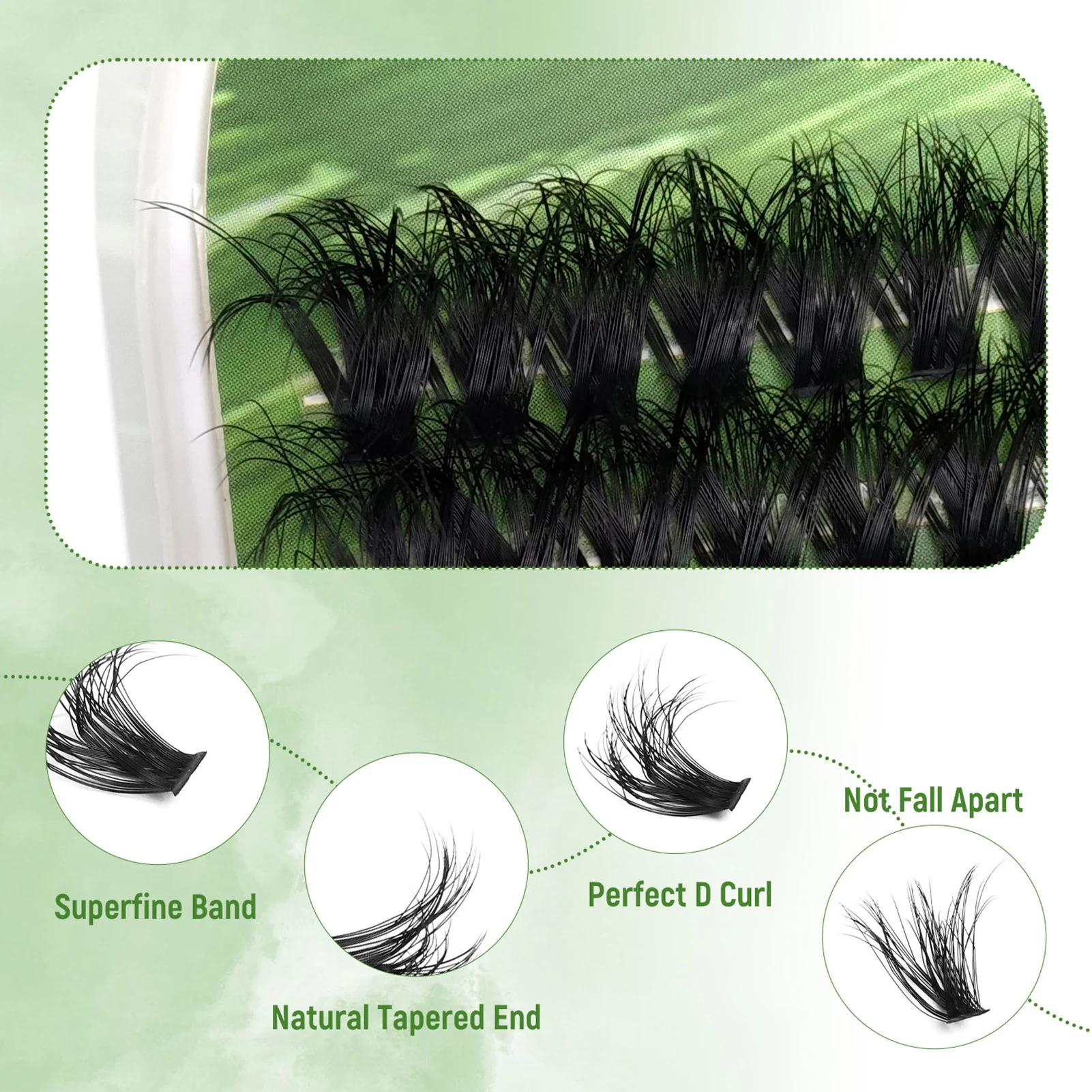 180 مجموعات رموش سميكة أوروبية منفوشة مجموعة واحدة ملحقات رموش مانغا شائكة طبيعية لتكبير عينيك