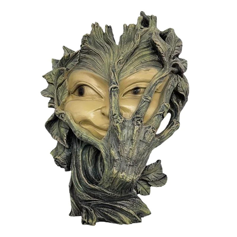 

Women Face Sculpture Tree Decor Garden Wall Decoration Pendant Tree Face Mystic Sculptures Wall Art Decor